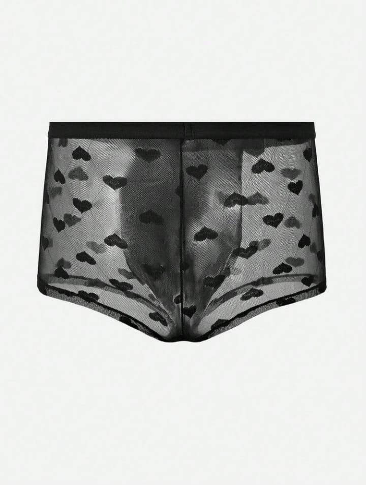 Men's Heart Polka Dot Mesh Waistband Trunks